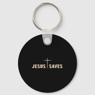 Jesus Saves Cross God Christian Graphic Keychain