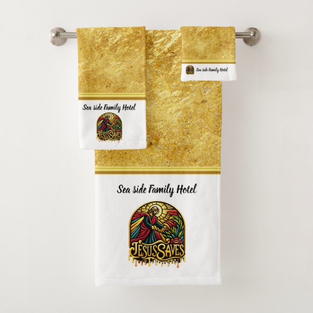Jesus Saves: Divine Touch Cultivates Renewal Bath Towel Set (Insitu)