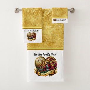 Jesus Saves: Divine Touch Cultivates Renewal Bath Towel Set