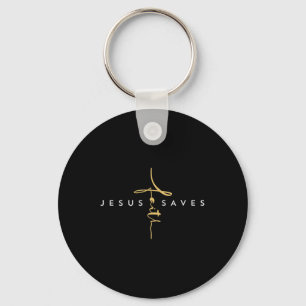Jesus Saves Faith Cross Christ Religious Jesus Sav Keychain