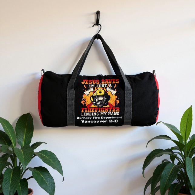 Jesus Saves Firefighter Lending Hand Duffle Bag (Creator Uploaded)
