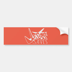 JESUS SAVES GRAFFITI  BUMPER STICKER
