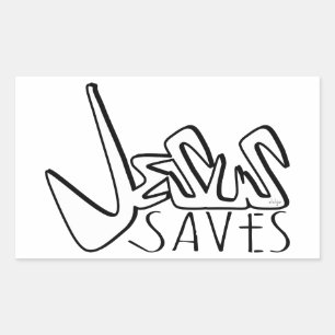 JESUS SAVES GRAFFITI STICKER