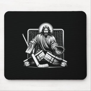 Jesus Saves Hockey Goalie Christian Mouse Pad