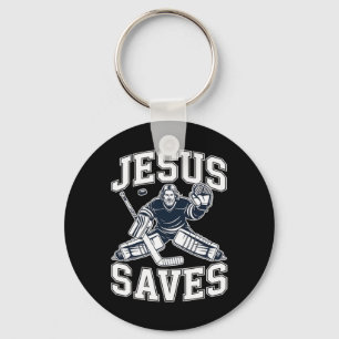 Jesus Saves – Hockey Humor For Christian Players Keychain