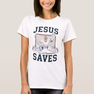 Jesus Saves Hockey Player Team God Hockey Lovers H T-Shirt