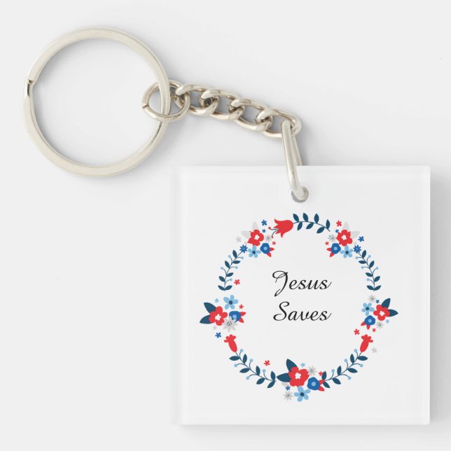 Jesus Saves Keychain (Front)