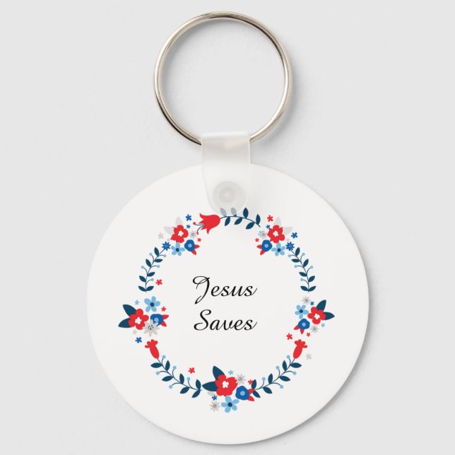 Jesus Saves Keychain (Front)