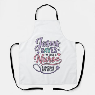 Jesus Saves Nurse Faith Shirt Design_1 Apron