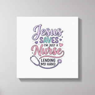 Jesus Saves Nurse Faith Shirt Design_1 Canvas Print