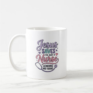 Jesus Saves Nurse Faith Shirt Design_1 Coffee Mug