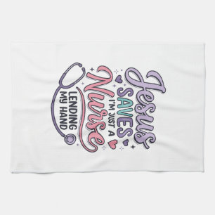Jesus Saves Nurse Faith Shirt Design_1 Kitchen Towel