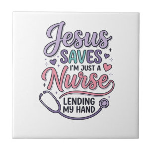 Jesus Saves Nurse Faith Shirt Design_1 Tile