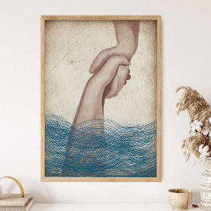 Jesus saves Peter _Scripture Wall Art, Bible Stori Poster