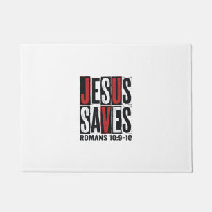 Jesus Saves Romans 10_9 Christian Vintage Shirt De Doormat