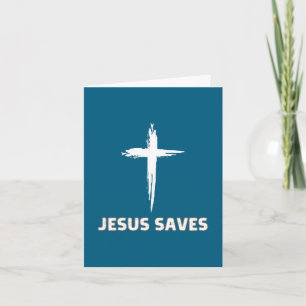 Jesus saves small cross huge faith 3 christ card