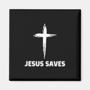Jesus saves small cross huge faith 3 christ magnet
