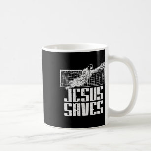 Jesus Saves Soccer Footbyll Christian Goalie Goalk Coffee Mug