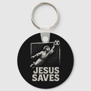 Jesus Saves - Soccer Goalie Christian Inspirationa Keychain