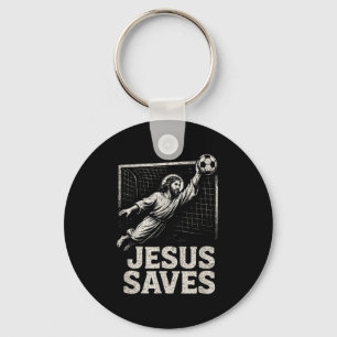 Jesus Saves - Soccer Goalie Christian Inspirationa Keychain