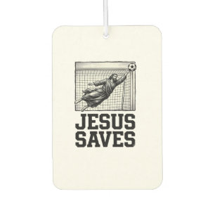 Jesus Saves Soccer Goalie Vintage Engraving Shirt_ Air Freshener