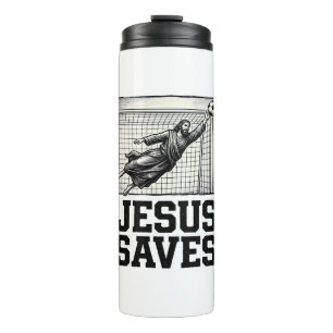 Jesus Saves Soccer Goalie Vintage Engraving Shirt_ Thermal Tumbler