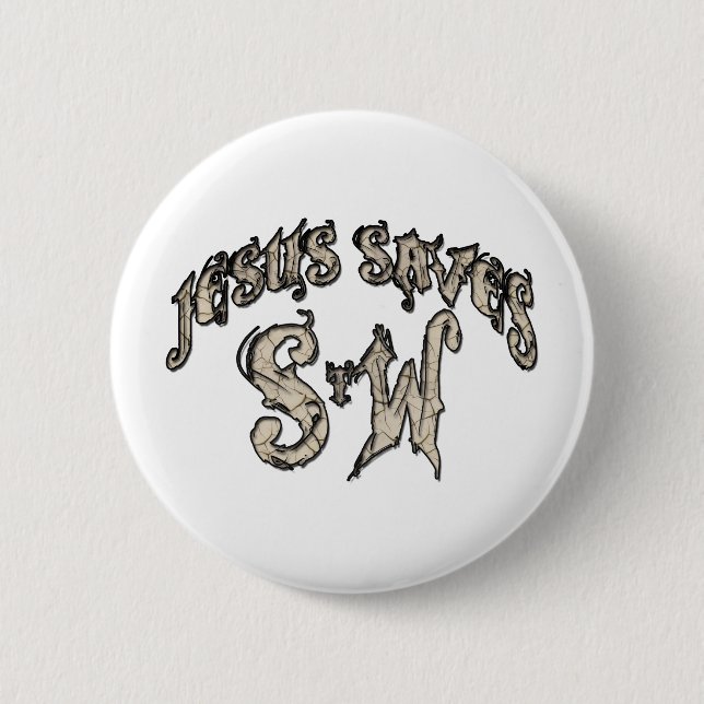 Jesus Saves Spread the Word 2 Inch Round Button (Front)