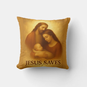 Jesus Saves unique christian gifts Christian Throw Pillow