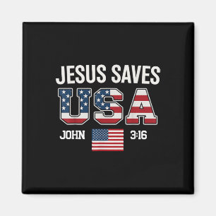 Jesus Saves Usa Christian Cross God Faith Bible Us Magnet