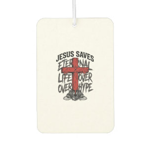 Jesus Saves Vintage Cross Christian Streetwear Shi Air Freshener
