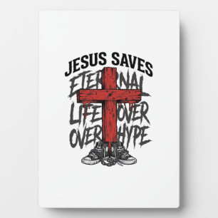 Jesus Saves Vintage Cross Christian Streetwear Shi Plaque
