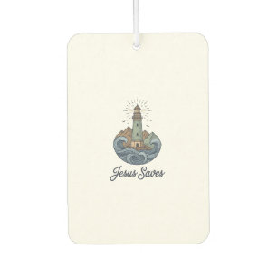 Jesus Saves Vintage Lighthouse Christian Shirt_1 Air Freshener