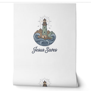 Jesus Saves Vintage Lighthouse Christian Shirt_1 Wallpaper