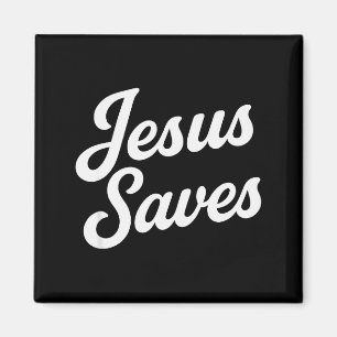 Jesus Saves Vintage Script Magnet