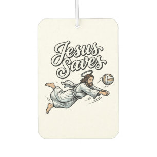 Jesus Saves Volleyball Vintage Christian Shirt Air Freshener