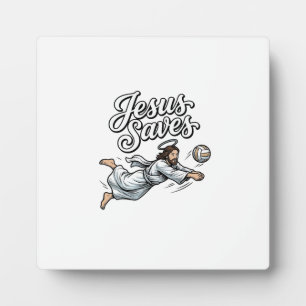 Jesus Saves Volleyball Vintage Christian Shirt Plaque