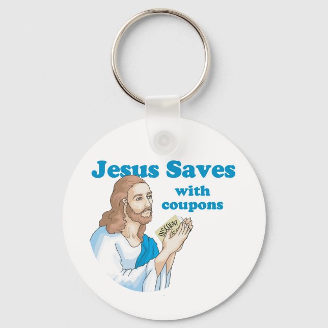 Jesus saves with coupons keychain (Front)