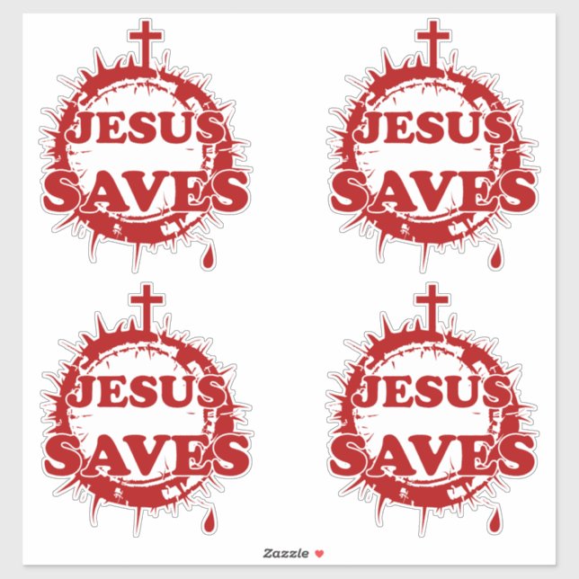 Jesus Saves with Cross and Crown of Thorns (Sheet)