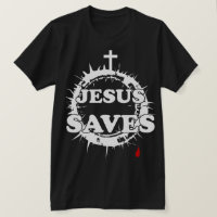 Jesus Saves with Cross and Crown of Thorns