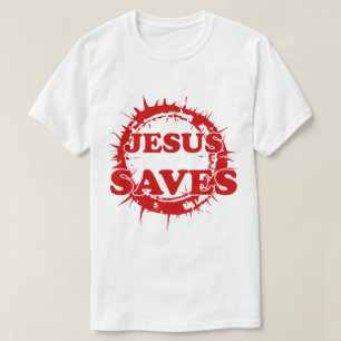 Jesus Saves with Crown of Thorns T-Shirt