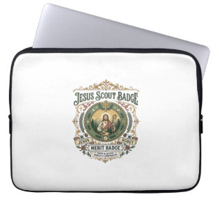 Jesus Scout Badge Merit Badge Jesus Scout Badge Me Laptop Sleeve