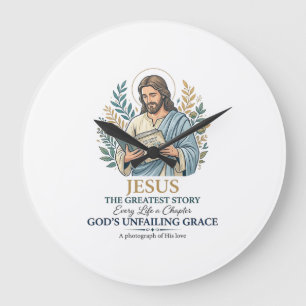 Jesus Scrapbooking Memory Keeping Mom Vintage Shir Large Clock