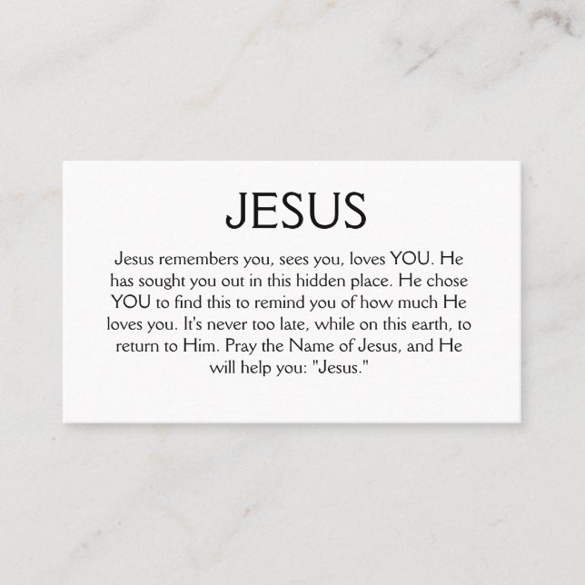 Jésus se souvient de votre carte (Devant)