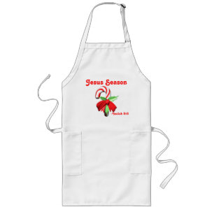 Jesus Season Candy Cane Customize It Long Apron