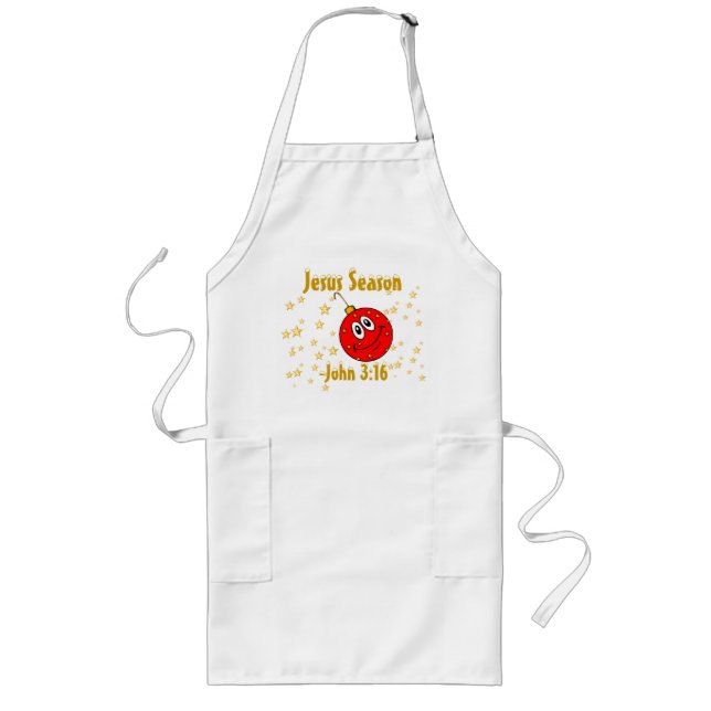 Jesus Season Ornament Customize It Long Apron (Front)