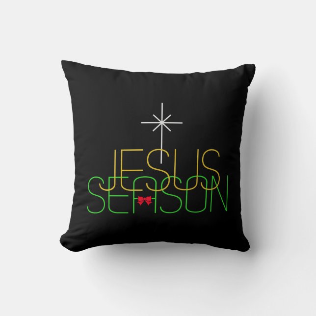 Jesus Season Throw Pillow (Front)