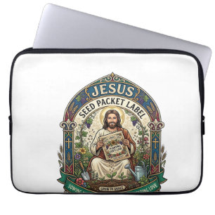 Jesus Seed Packet Label Jesus Seed Packet Christia Laptop Sleeve