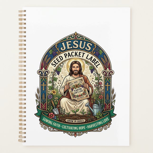 Jesus Seed Packet Label Jesus Seed Packet Christia Planner (Front)