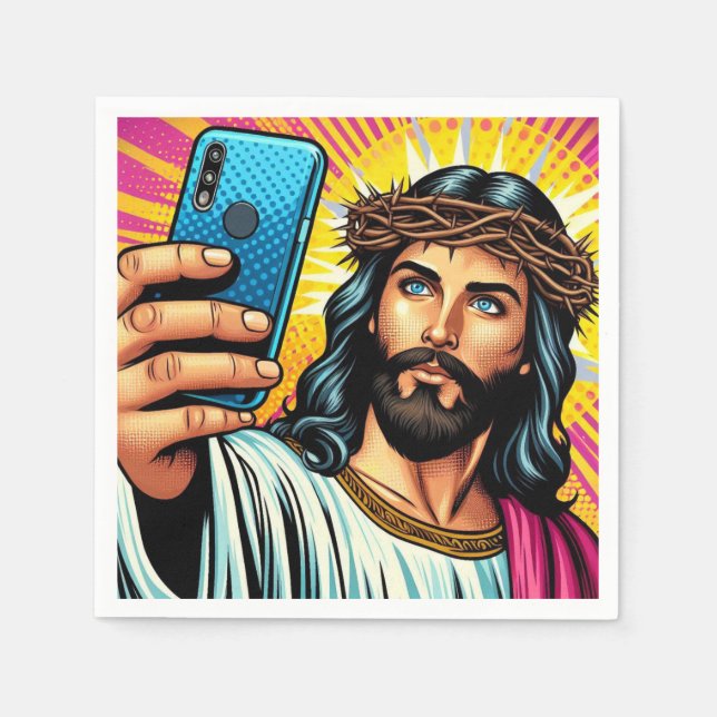 Jesus selfie napkins! napkin (Front)