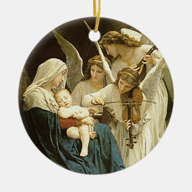 Jesus Serenaded by Angels Vintage Ornament (Front)